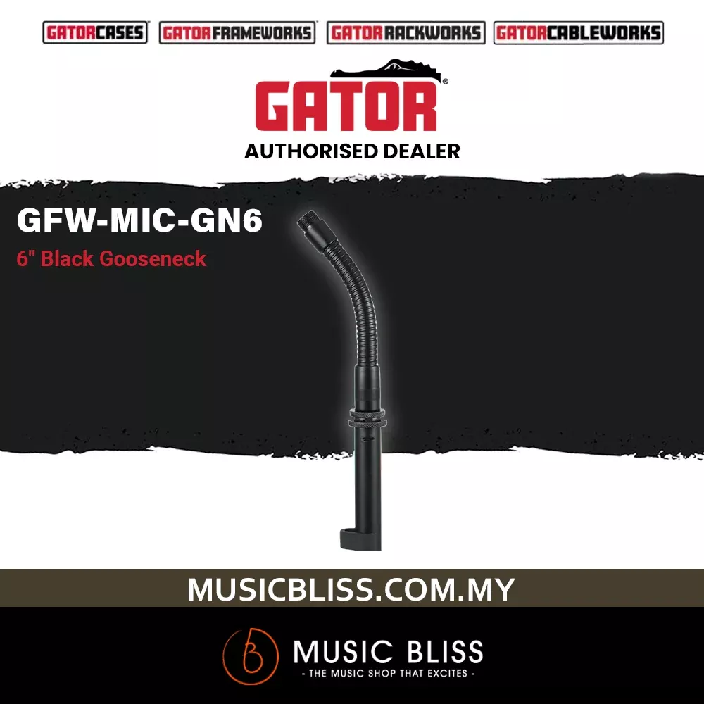 Gator Frameworks GFW-MIC-GN6 Black Gooseneck – 6