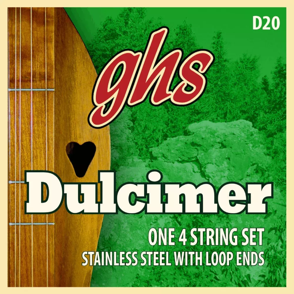 GHS D20Dulcimer Stainless Steel Strings Ionian Tuning Loop End 12-20 Gauge