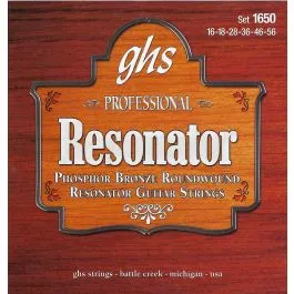 GHS Strings 1650 Phosphor Bronze Roundwound Resonator Guitar Strings (.016-.056)