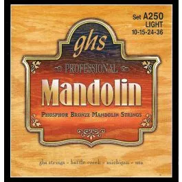 GHS Strings A250 Phosphor Bronze Mandolin Strings, Loop End, Light (.010-.038)