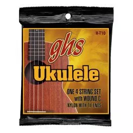 GHS Strings H-T10 Tenor Ukulele Strings, Black Nylon/Aluminum