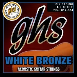 GHS Strings WB-L White Bronze(TM) Acoustic Guitar Strings, Light (.012-.054)