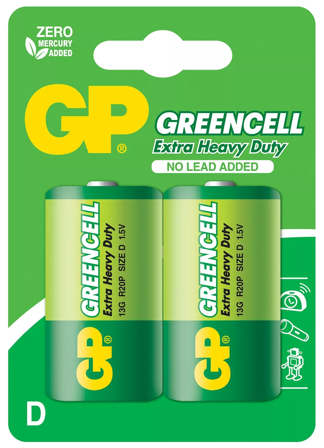 GP Greencell Zinc Chloride Batteries