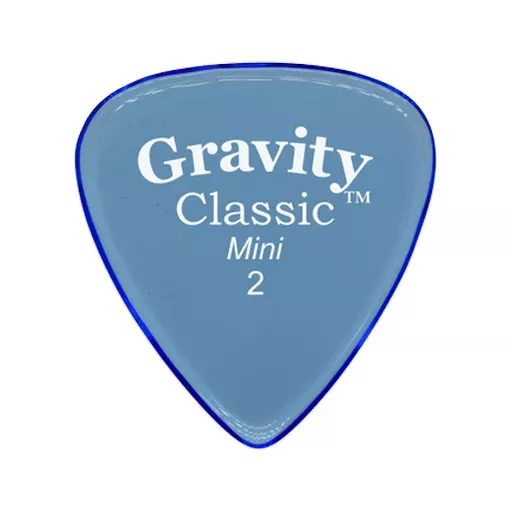 Gravity Classic Mini 2.0mm Guitar Pick, Polished Blue