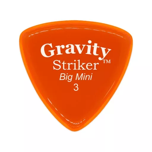 Gravity Striker Big Mini 3.0mm Guitar Pick, Polished Orange