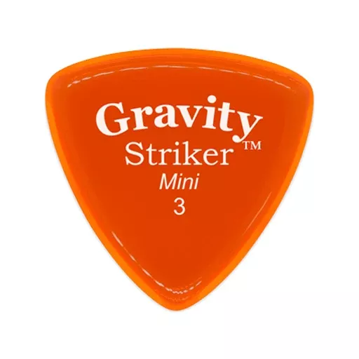 Gravity Striker Mini 3.0mm Guitar Pick, Polished Orange