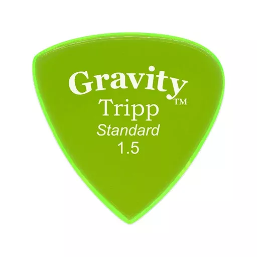 Gravity Tripp Standard 1.5mm Guitar Pick, Polished Fluorescent Green