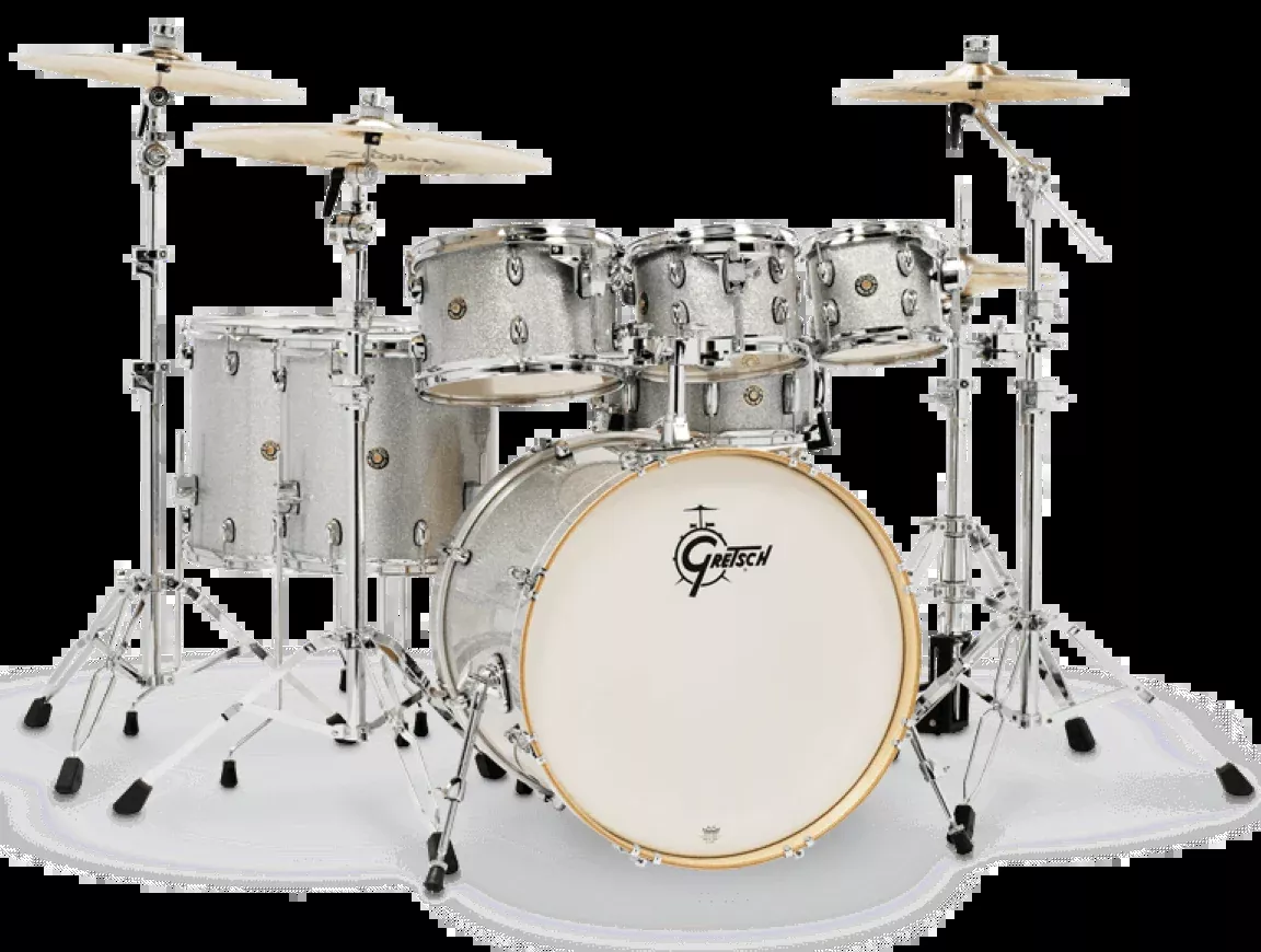 Gretsch Catalina Maple 7 Piece Shell Pack in Silver Sparkle