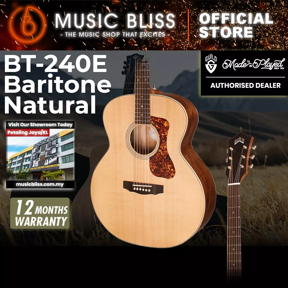 Guild BT-240E Baritone Acoustic-electric Guitar – Natural, Solid Spruce Top, Mahogany Back & Sides