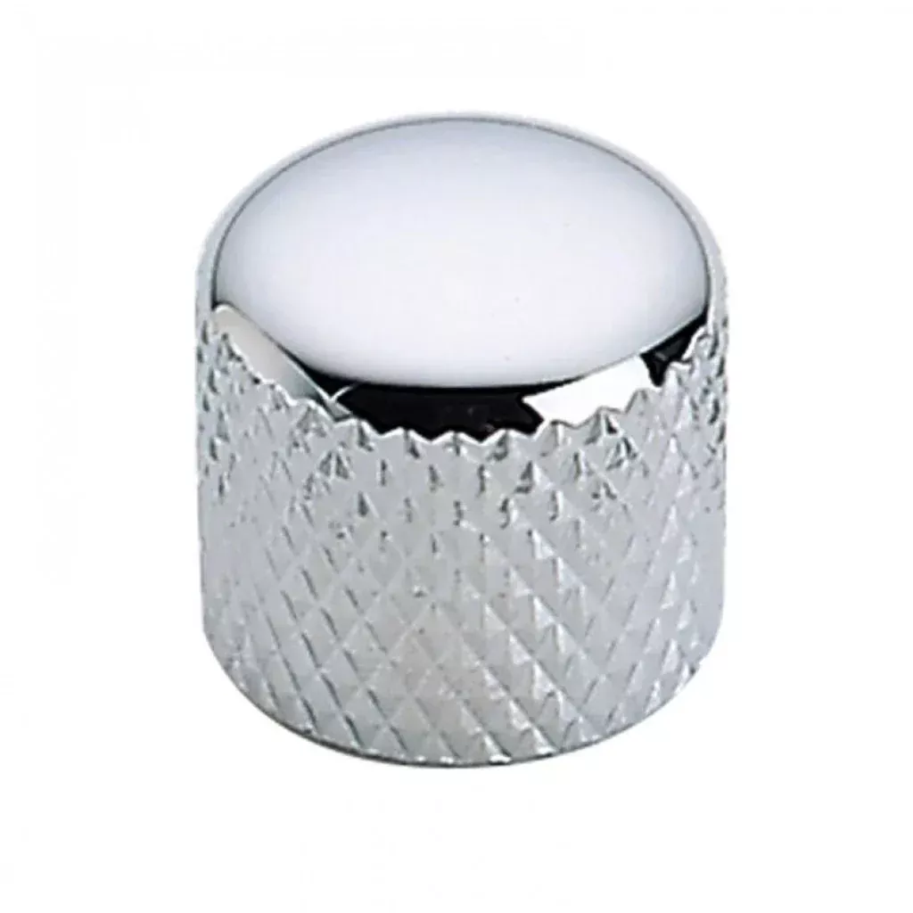 Guitar Tech Chrome Metal Control Knobs Pair for Guitar or Bass (GT509)