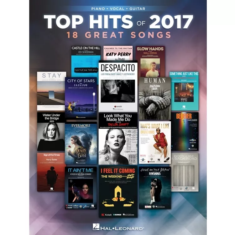 Hal Leonard 00244684 Top Hits of 2017 PVG Songbook