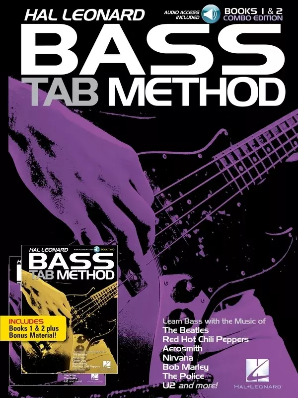 HAL LEONARD BASS TAB METHOD COMBO EDITION 1/2 BK/OLA