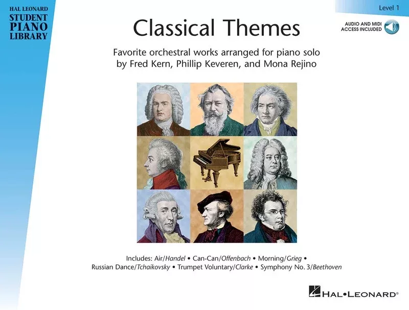 HAL LEONARD STUDENT PIANO LIBRARY CLASSICAL THEMES LEV 1 BK/OLA
