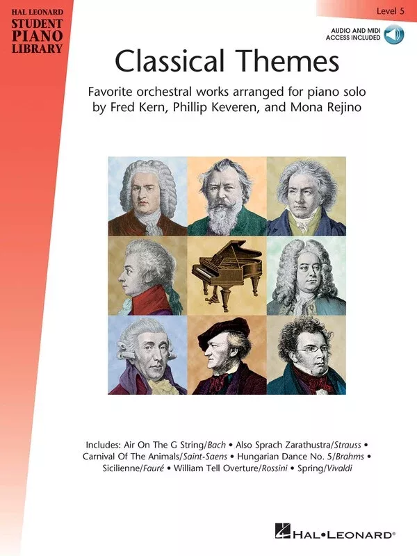 HAL LEONARD STUDENT PIANO LIBRARY CLASSICAL THEMES LEV 5 BK/OLA