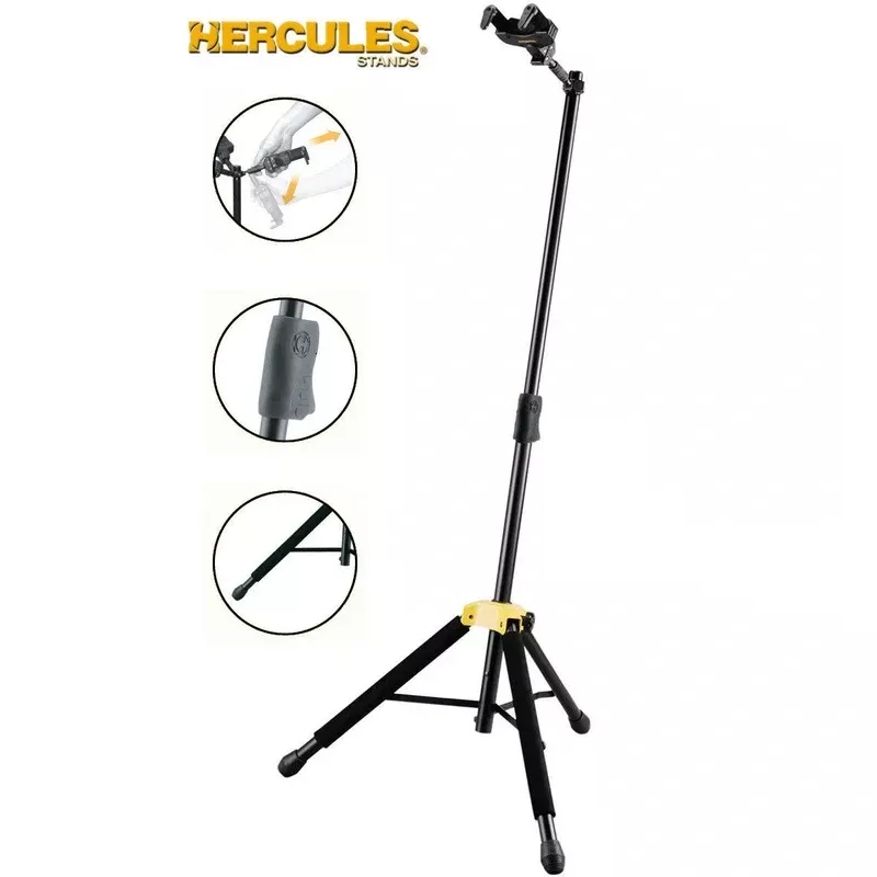 Hercules Auto Grip System (Ags) Single Guitar Stand W/Foldable Yoke GS415B+