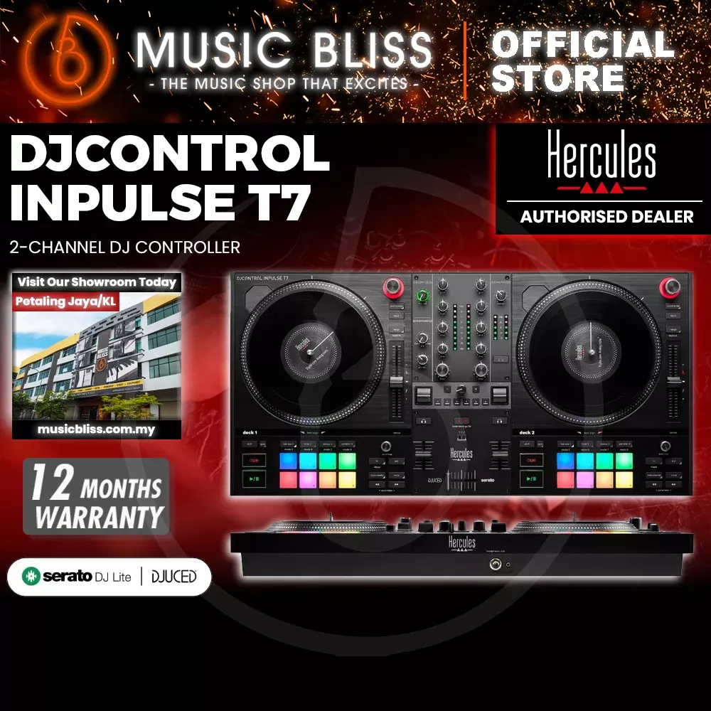 Hercules DJ DJControl Inpulse T7 2-deck Motorized DJ Controller | Full DJ Software DJUCED & Serato DJ Lite Included