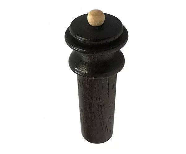 Hill Style Ebony Violin Endpin with White Ball