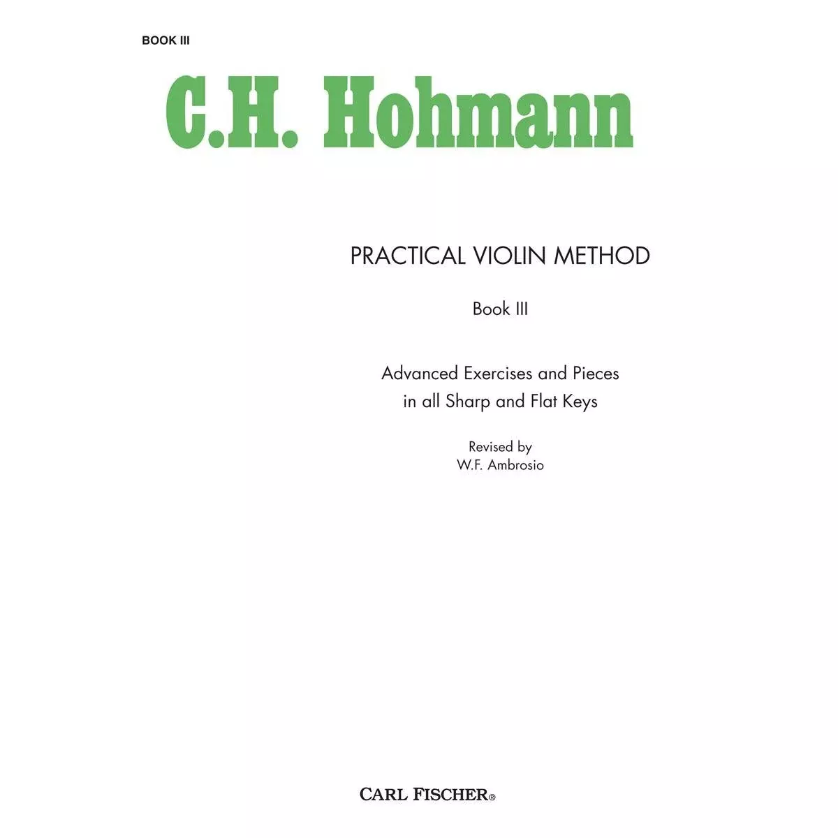 Hohmann Practical Violin Method Book 3