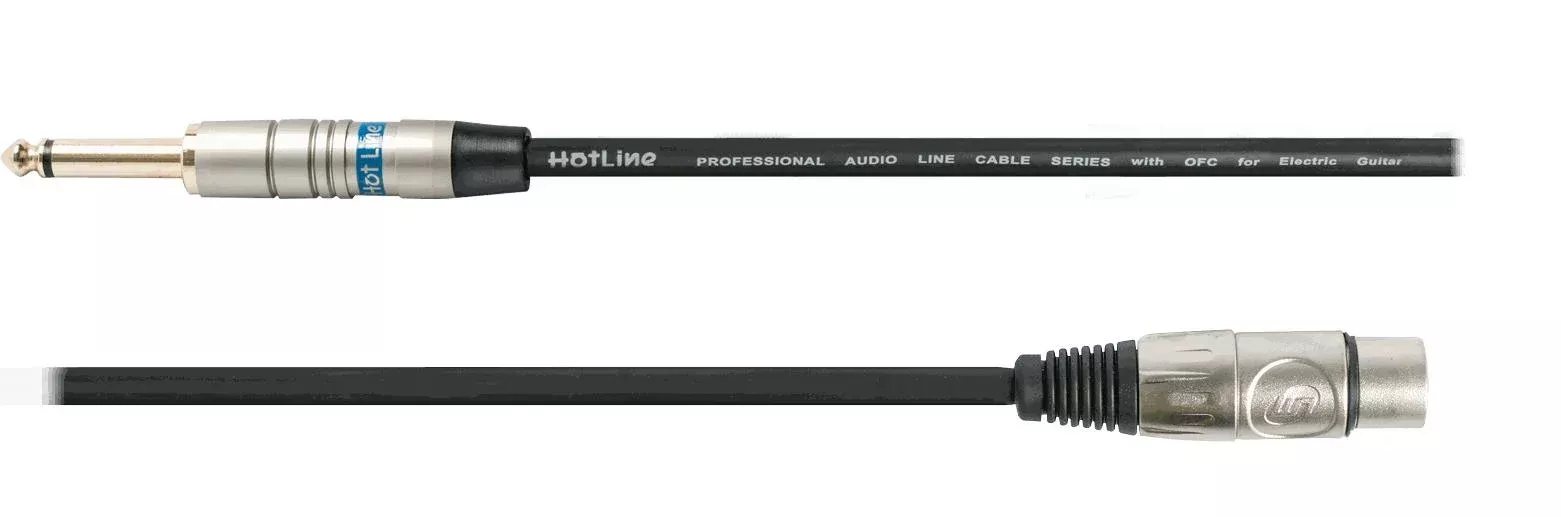 Hotline 20' Mic Cable XLR (F) to 6.3mm Jack (M)