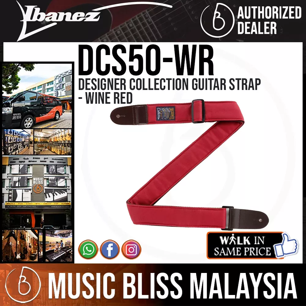 Ibanez DCS50 Designer Collection Guitar Strap – Wine Red
