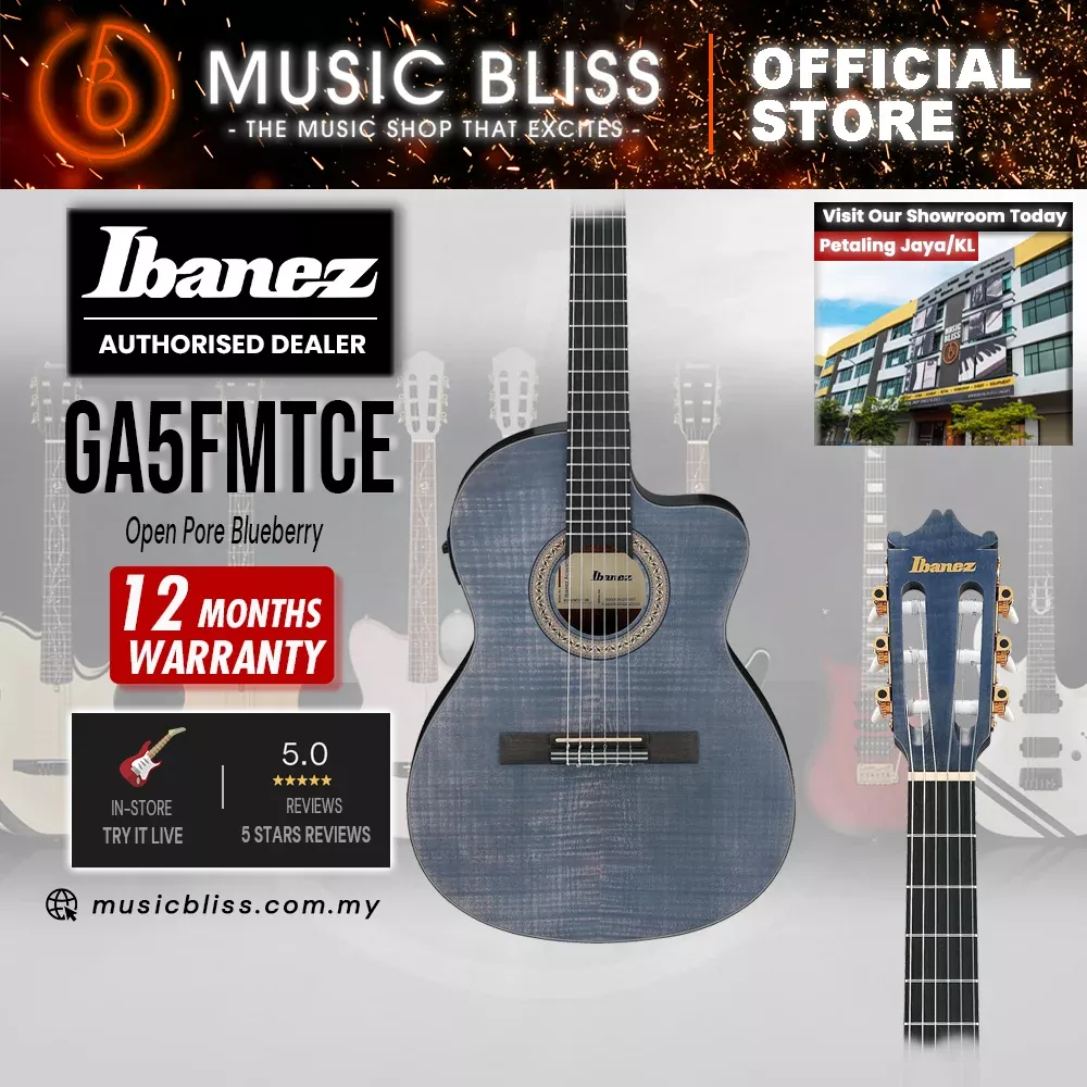Ibanez GA5FMTCE Classical Guitar – Open Pore Blueberry