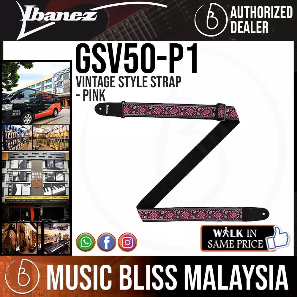 Ibanez GSV50 Vintage Style Strap – Pink