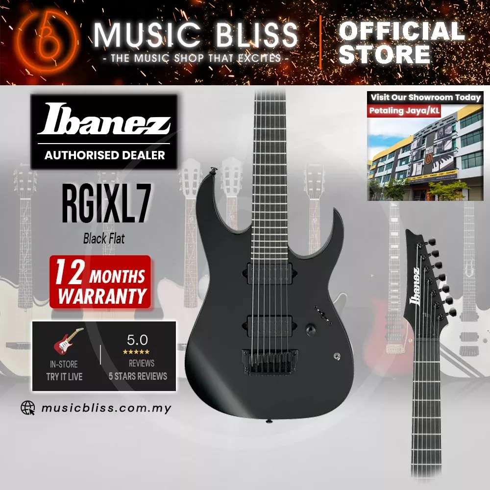 Ibanez Iron Label RGIXL7 Electric Guitar - Black Flat