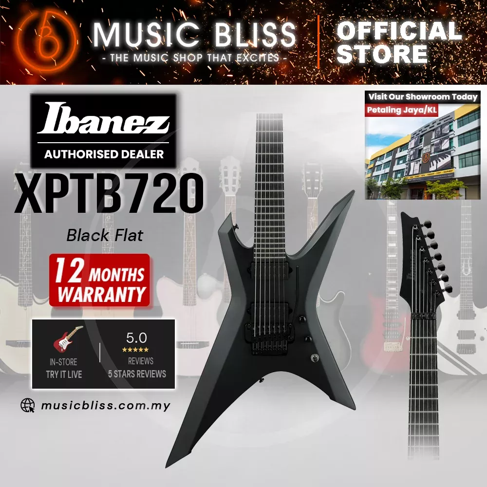 Ibanez Iron Label Xiphos XPTB720 7-string Electric Guitar – Black Flat