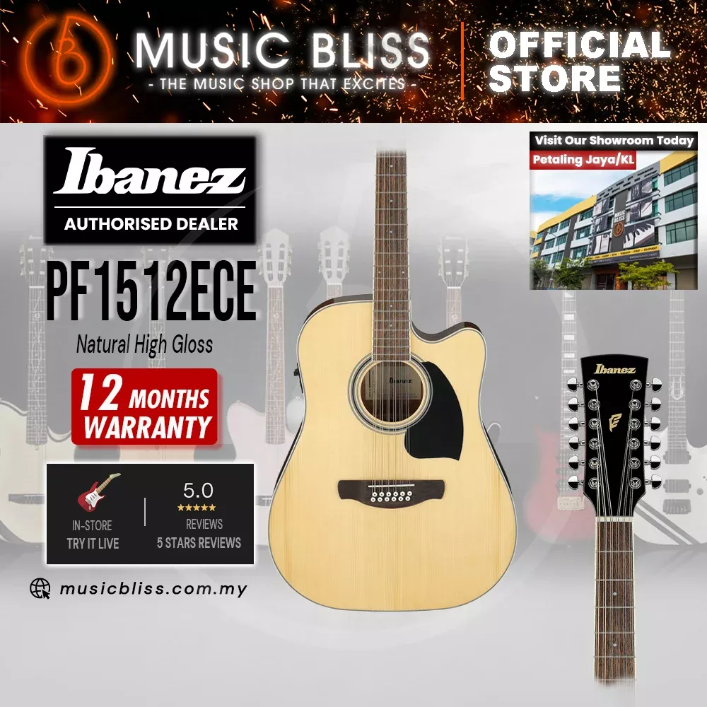 Ibanez PF1512ECE 12-String Acoustic Guitar - Natural High Gloss