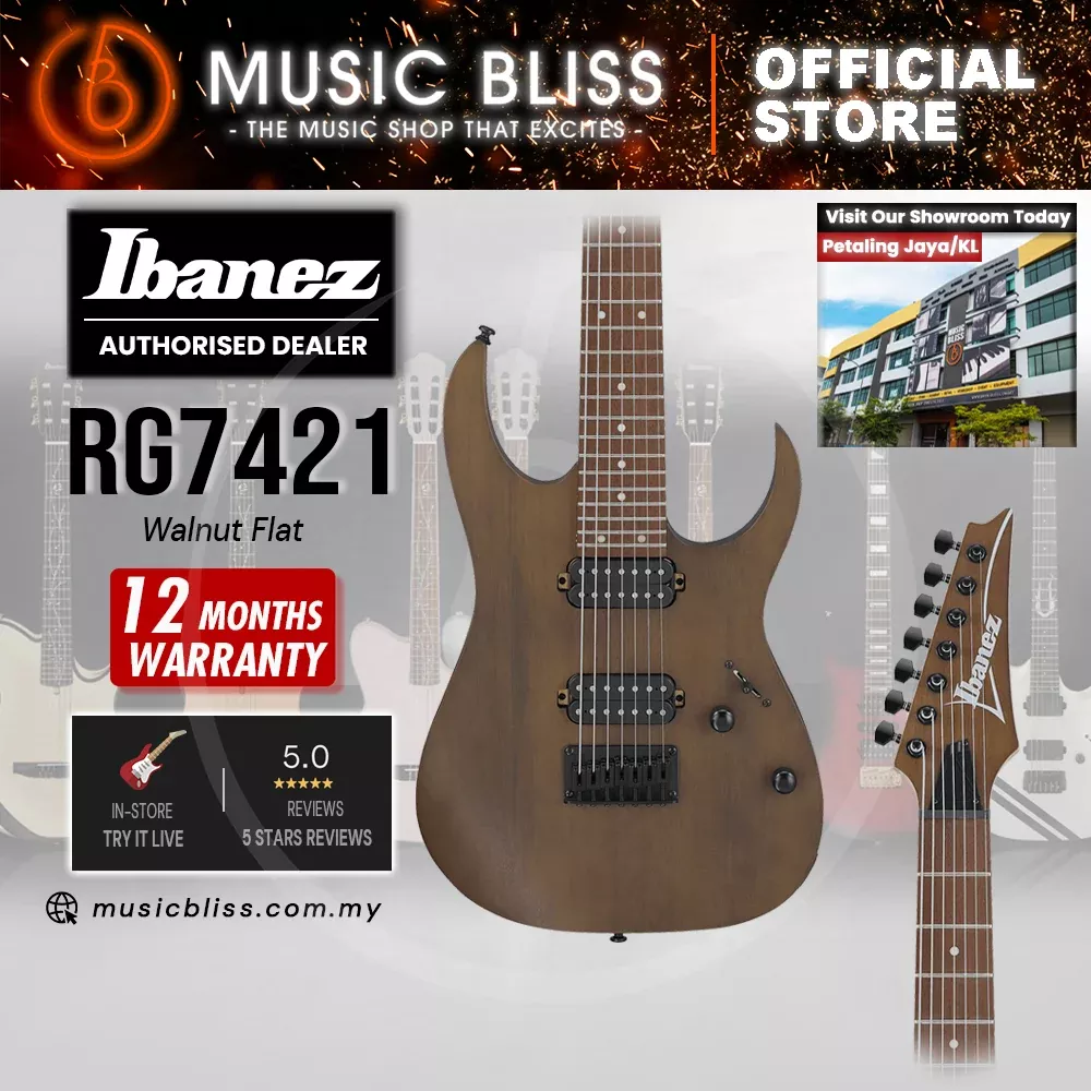 Ibanez RG7421 7-String Electric Guitar – Walnut Flat