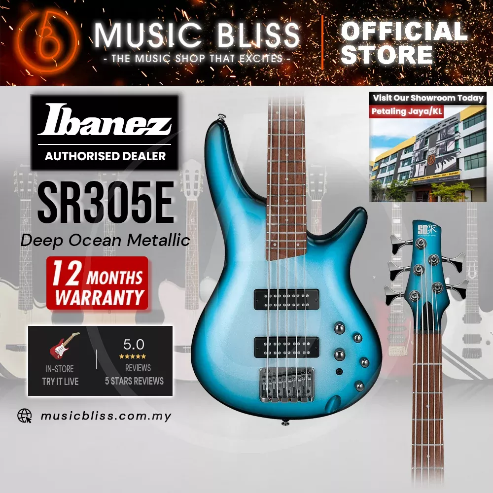 Ibanez SR Standard SR305E 5-string Bass Guitar – Deep Ocean Metallic