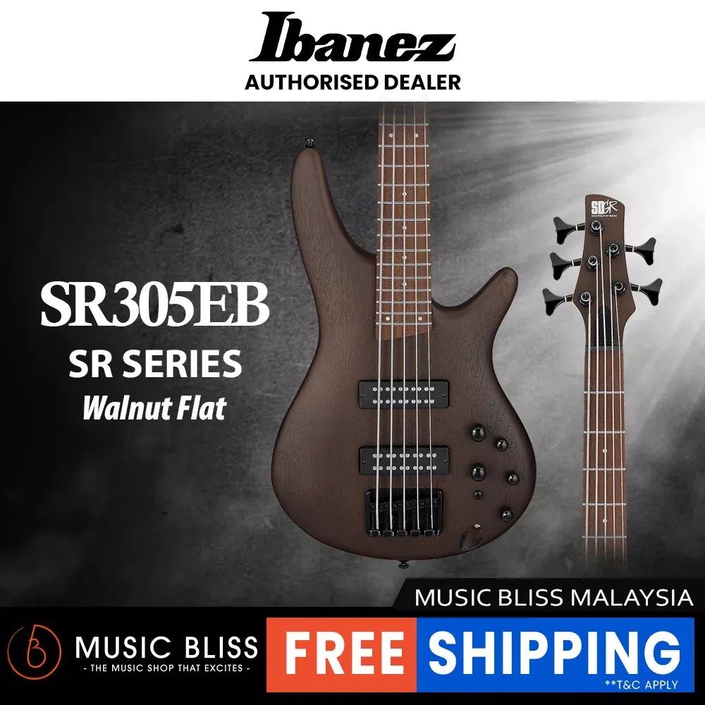 Ibanez SR Standard SR305E 5-string Bass Guitar – Walnut Flat
