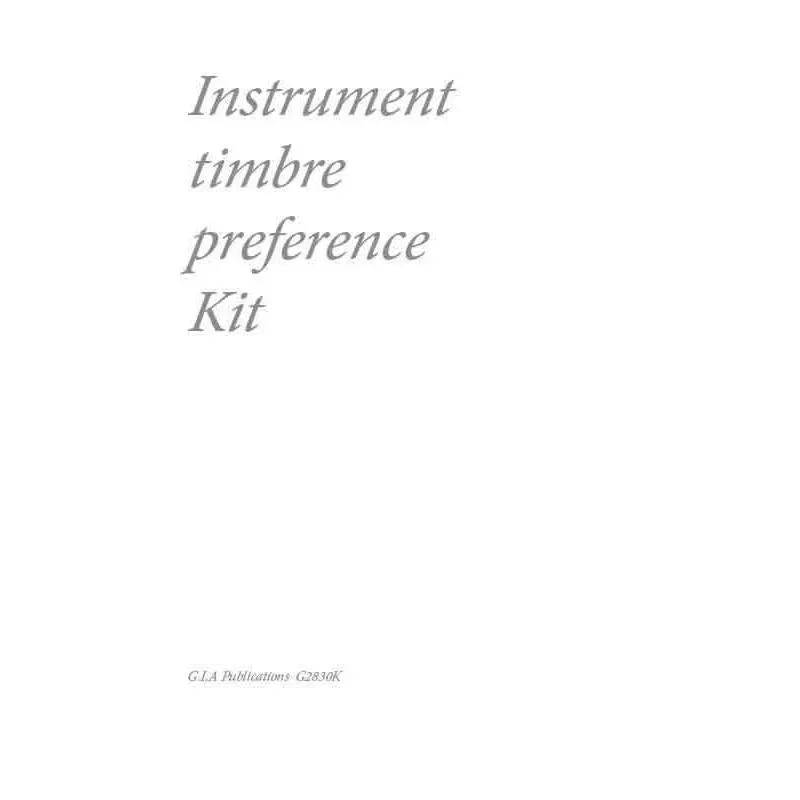 Instrument Timbre Preference Test - Kit