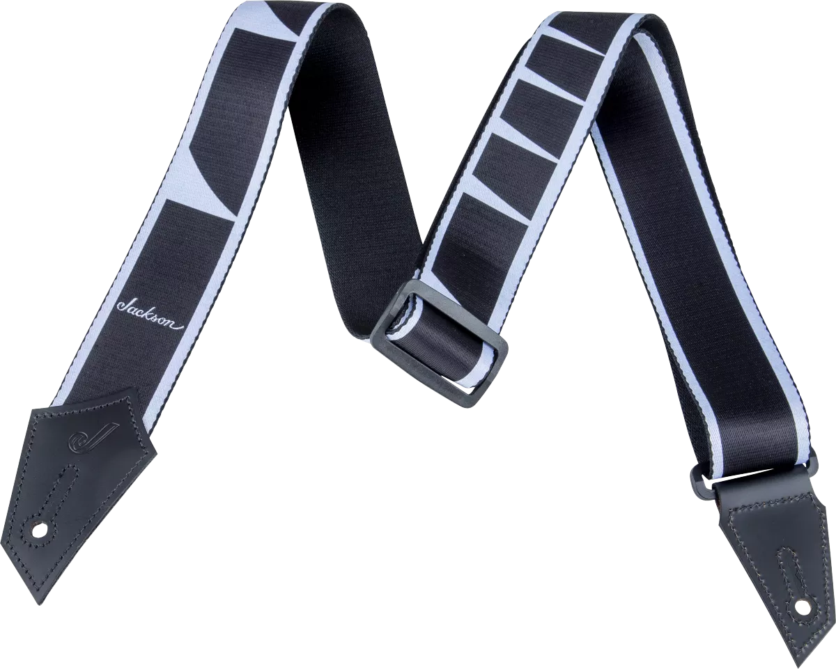 Jackson Guitar Strap-Black/White Sharkfin