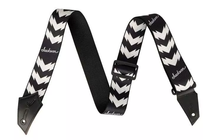 Jackson Guitar Strap-White/Black Double V