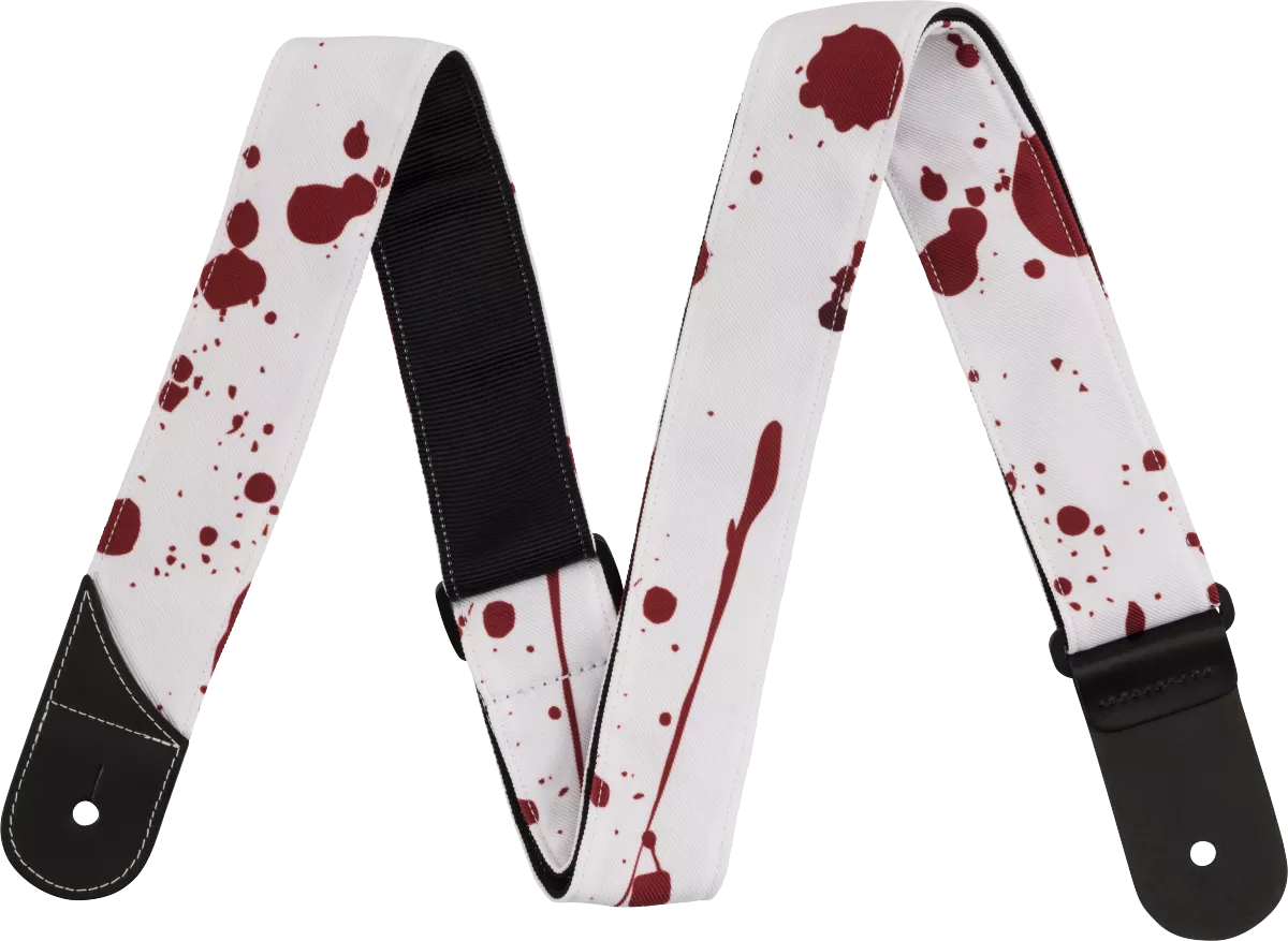Jackson Splatter Strap, White and Red, 2"