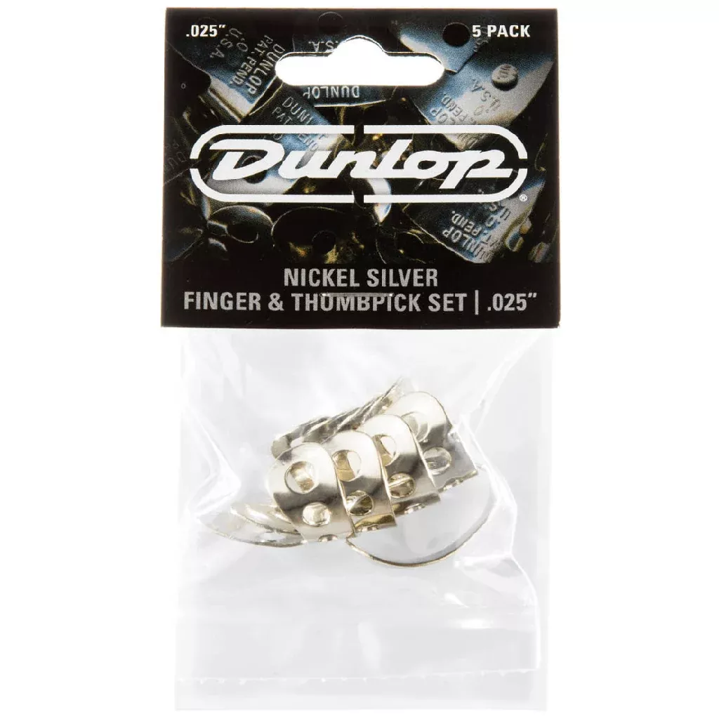 Jim Dunlop .025 Set of Nickel Silver Thumb and Fingerpicks