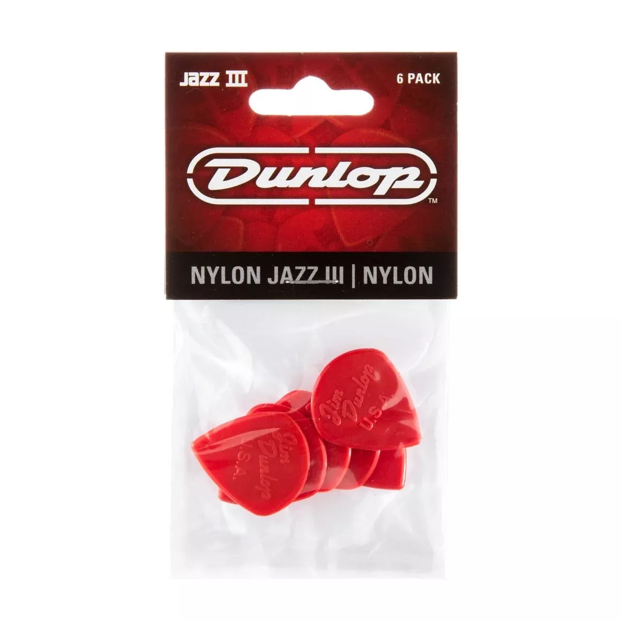Jim Dunlop Jazz III Guitar Picks - 6 Pack