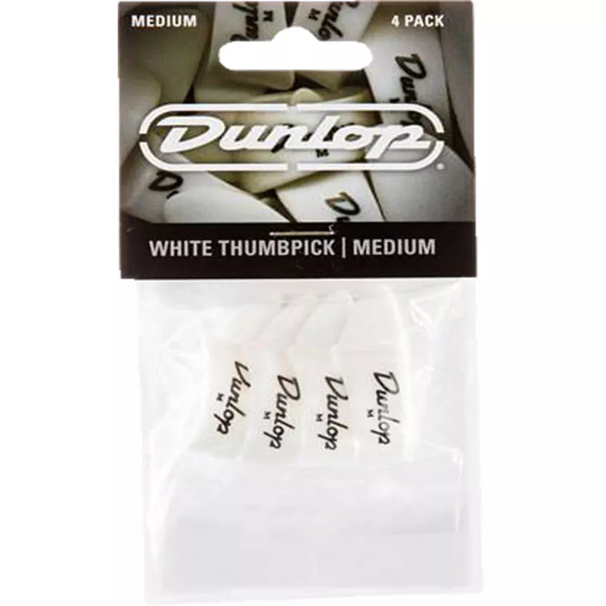 Jim Dunlop Medium White Guitar Thumbpicks Players Pack