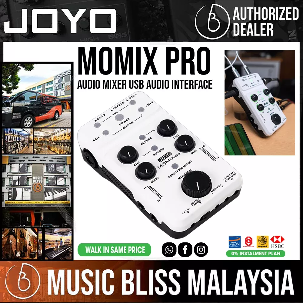 Joyo MOMIX PRO Audio Mixer USB Audio Interface for Live Streaming Recording Podcasting
