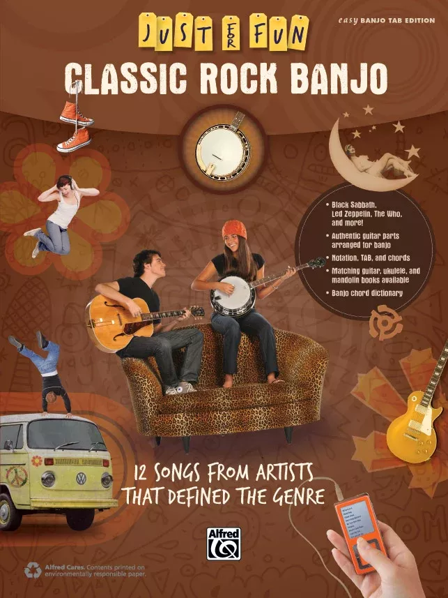 Just for Fun: Classic Rock Banjo: Easy Banjo TAB Book