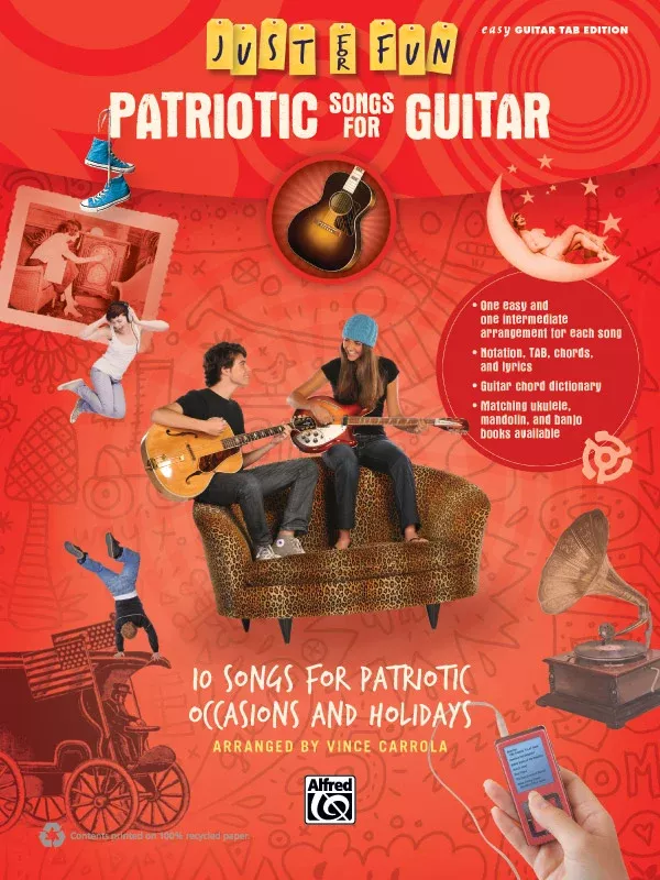 Just for Fun: Patriotic Songs for Guitar: Easy Guitar TAB Book