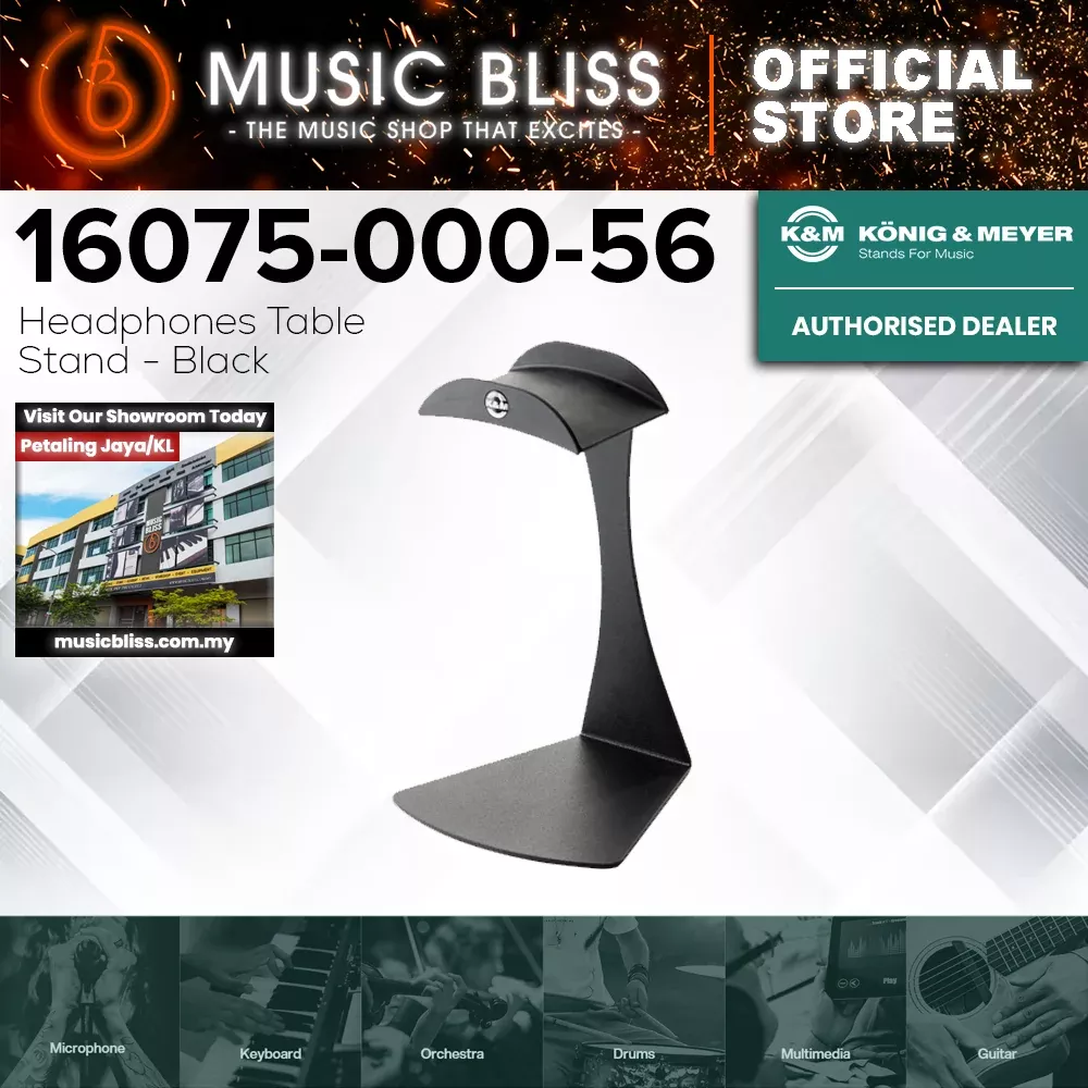 K&M 16075 Headphones Table Stand – Black