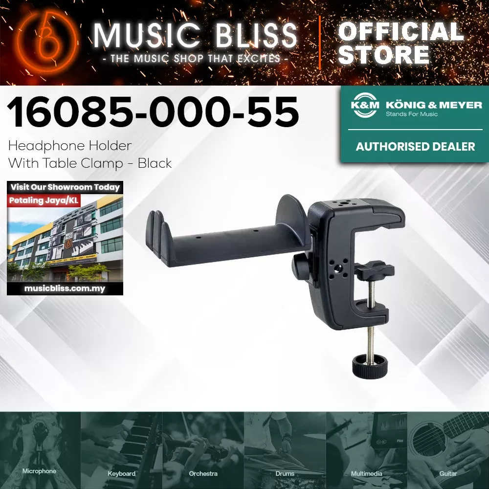 K&M 16085 Headphone Holder with Table Clamp