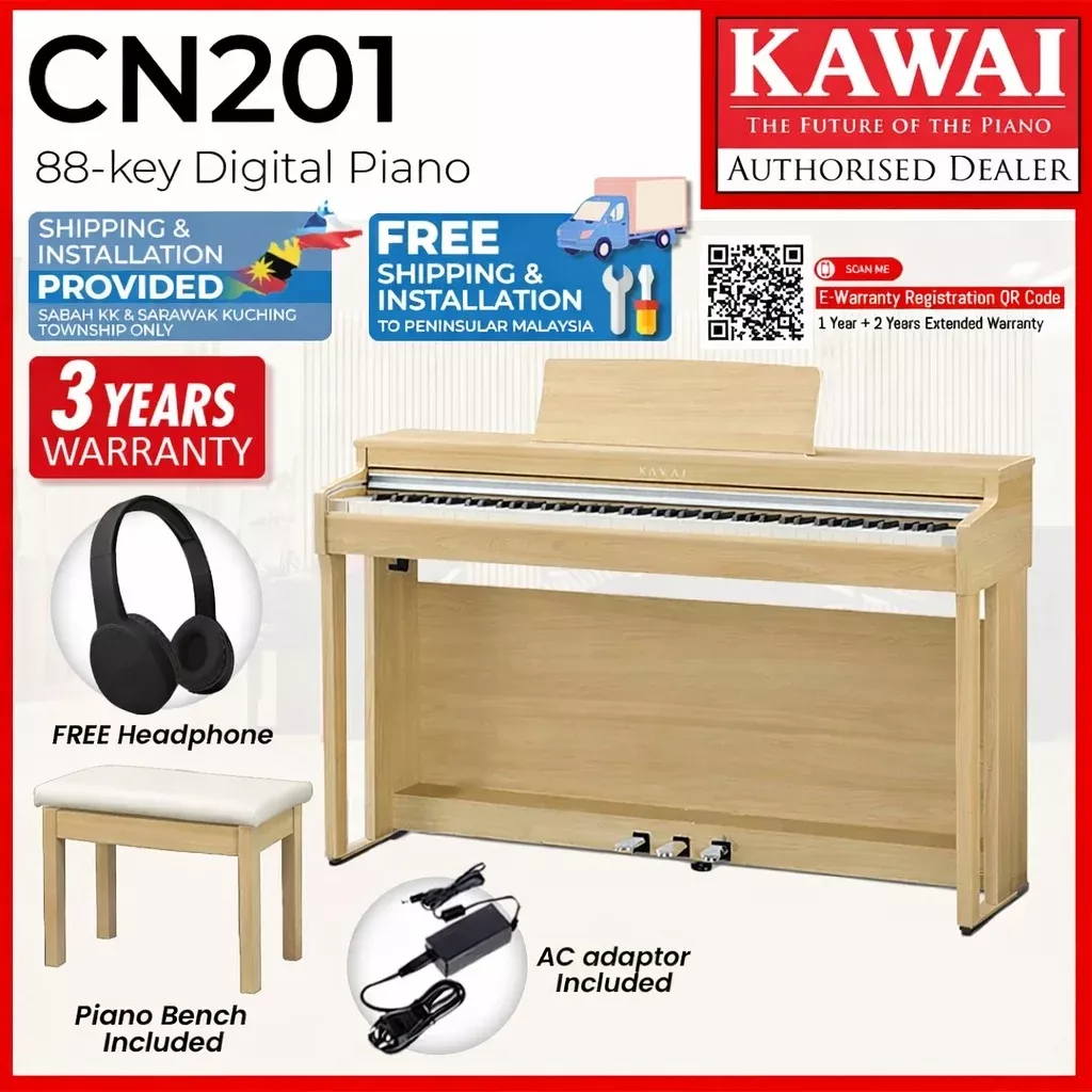 Kawai CN201 Digital Piano - Light Oak