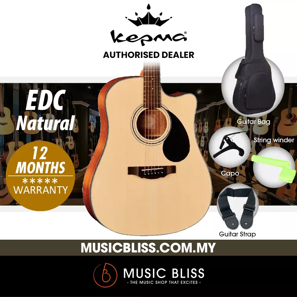 KEPMA EDC Dreadnought Acoustic Guitar – Natural