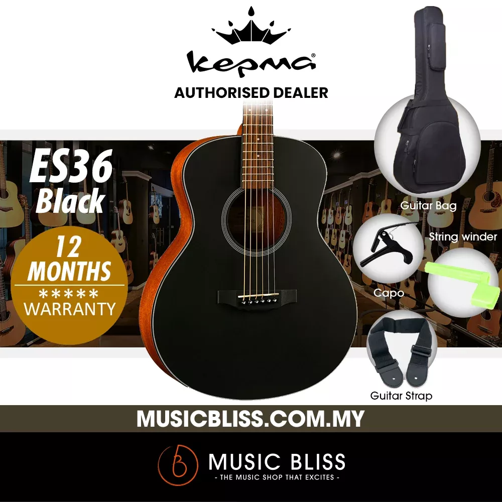 KEPMA ES36 Mini Acoustic Guitar – Black