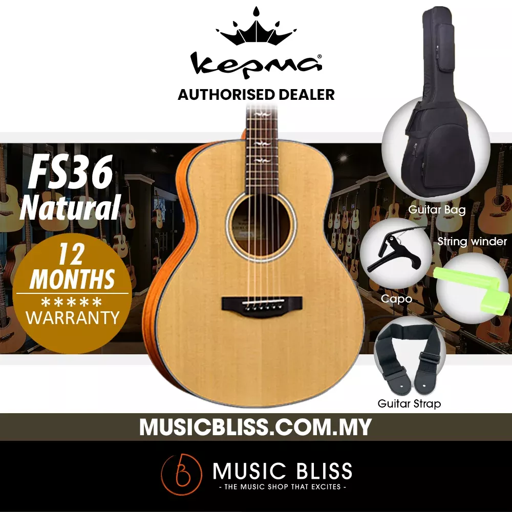 KEPMA FS36 Solid Top Mini Acoustic Guitar – Natural