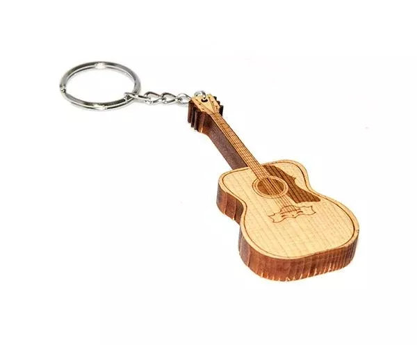 KEY CHAIN-WOODEN WESTERN GUITAR