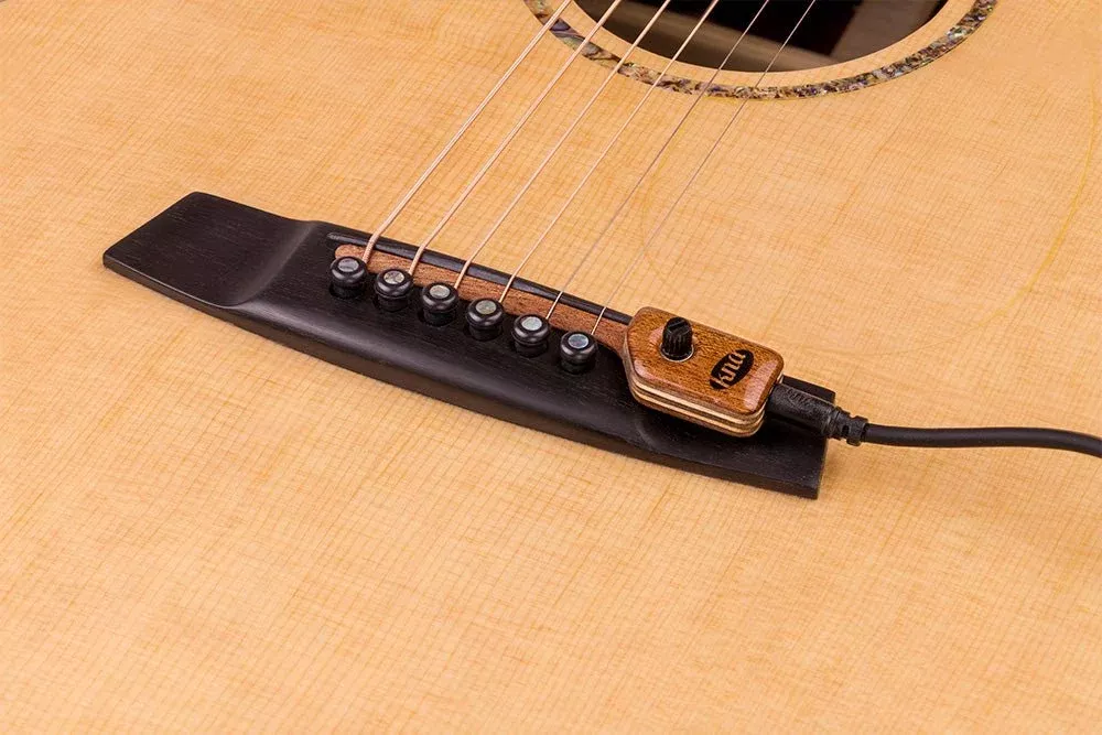 KNA SG-2 Portable Bridge-Mounted Piezo Pickup with Volume Control for Steel-String Acoustic Guitar